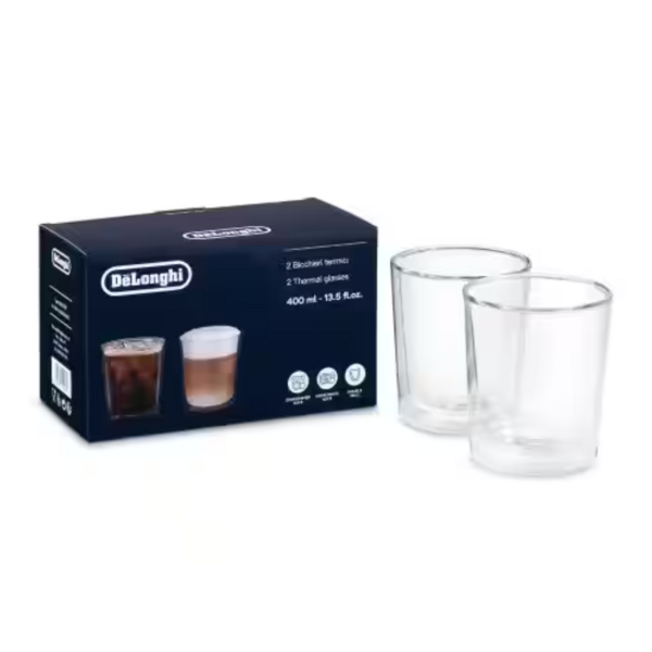 DELONGHI 400ML DOUBLE WALL THERMAL GLASSES ICE BEVERAGES | DLSC318